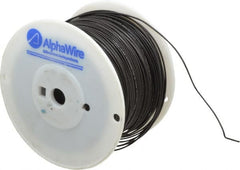 Alpha Wire - 18 AWG, 1 Strand, 305 m OAL, Tinned Copper Hook Up Wire - Black PVC Jacket, 0.072" Diam - Exact Tooling