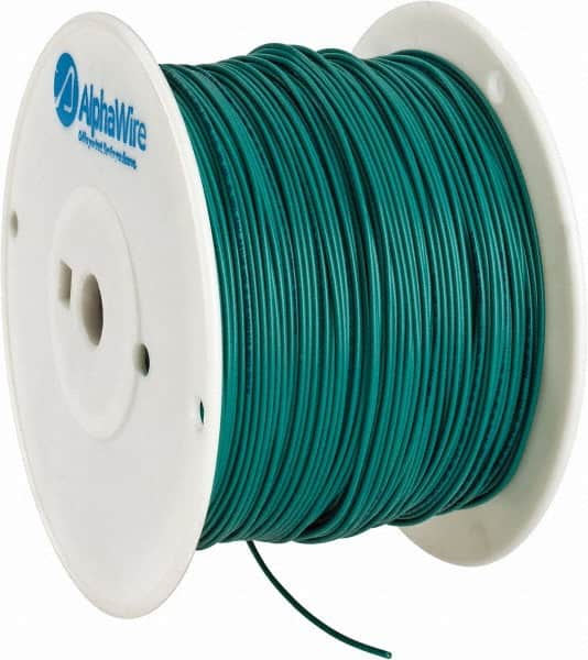 Alpha Wire - 18 AWG, 1 Strand, 305 m OAL, Tinned Copper Hook Up Wire - Green PVC Jacket, 0.072" Diam - Exact Tooling