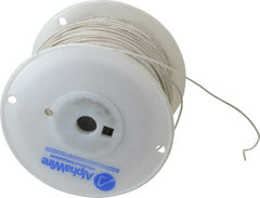 Alpha Wire - 18 AWG, 1 Strand, 305 m OAL, Tinned Copper Hook Up Wire - White PVC Jacket, 0.072" Diam - Exact Tooling