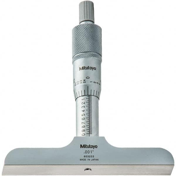 Mitutoyo - Mechanical Depth Micrometers Minimum Measurement (Inch): 0 Minimum Measurement (Decimal Inch): 0 - Exact Tooling