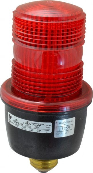 Federal Signal Corp - 120 VAC, 4X NEMA Rated, Strobe Tube, Red, Low Profile Mini Strobe Light - 65 to 95 Flashes per min, 3-1/8 Inch Diameter, 6.1 Inch High, IP66 Ingress Rating, Screw Mount - Exact Tooling