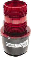 Federal Signal Corp - 12 to 48 VDC, 4X NEMA Rated, Strobe Tube, Red, Low Profile Mini Strobe Light - 65 to 95 Flashes per min, 1/2 Inch Pipe, 3-1/8 Inch Diameter, 5.8 Inch High, IP66 Ingress Rating, Pipe Mount - Exact Tooling