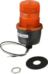 Federal Signal Corp - 120 VAC, 4X NEMA Rated, Strobe Tube, Amber, Low Profile Mini Strobe Light - 65 to 95 Flashes per min, 1/2 Inch Pipe, 3-1/8 Inch Diameter, 5.8 Inch High, IP66 Ingress Rating, Pipe Mount - Exact Tooling