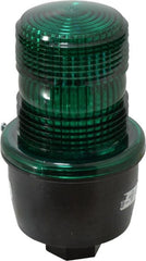 Federal Signal Corp - 120 VAC, 4X NEMA Rated, Strobe Tube, Green, Low Profile Mini Strobe Light - 65 to 95 Flashes per min, 1/2 Inch Pipe, 3-1/8 Inch Diameter, 5.7 Inch High, IP66 Ingress Rating, Pipe Mount - Exact Tooling