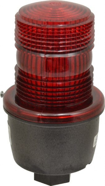 Federal Signal Corp - 120 VAC, 4X NEMA Rated, Strobe Tube, Red, Low Profile Mini Strobe Light - 65 to 95 Flashes per min, 1/2 Inch Pipe, 3-1/8 Inch Diameter, 5.7 Inch High, IP66 Ingress Rating, Pipe Mount - Exact Tooling