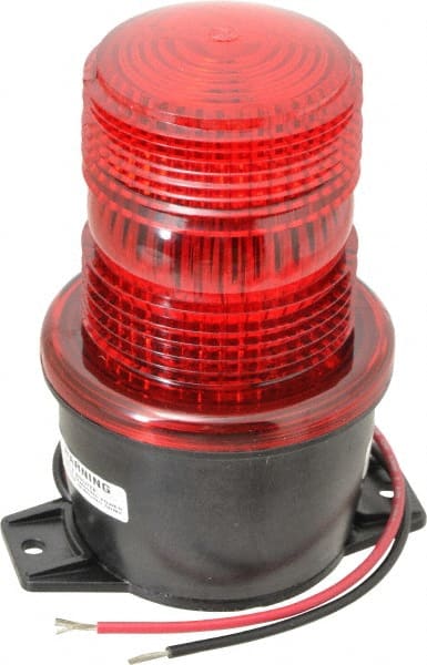 Federal Signal Corp - 12 to 48 VDC, 4X NEMA Rated, Strobe Tube, Red, Low Profile Mini Strobe Light - 65 to 95 Flashes per min, 3-1/8 Inch Diameter, 5.1 Inch High, IP66 Ingress Rating, T Mount - Exact Tooling