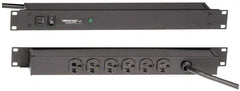 Wiremold - 6 Outlets, 120 Volts, 20 Amps, 6' Cord, Power Outlet Strip - 1 Circuits, Rack Mount, 5-15P NEMA Configuration, 19" Strip, cULus, UL Listed File 1449 - Exact Tooling