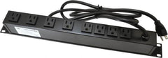 Wiremold - 8 Outlets, 120 Volts, 15 Amps, 6' Cord, Power Outlet Strip - Rack Mount, 5-15 NEMA Configuration, 19" Strip, CSA Certified, UL Recognized - Exact Tooling