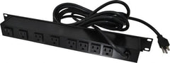 Wiremold - 8 Outlets, 120 Volts, 15 Amps, 15' Cord, Power Outlet Strip - Rack Mount, 5-15 NEMA Configuration, 19" Strip, CSA Certified, UL Recognized - Exact Tooling