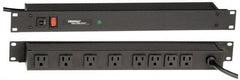Wiremold - 8 Outlets, 120 Volts, 15 Amps, 15' Cord, Power Outlet Strip - 1 Circuits, Rack Mount, 5-15R NEMA Configuration, 19" Strip, cULus, UL Listed File 1449 - Exact Tooling
