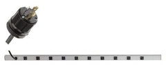 Wiremold - 10 Outlets, 120 Volts, 20 Amps, 15' Cord, Power Outlet Strip - Rack Mount, L5-20P NEMA Configuration, cULus, UL Listed File 1449 - Exact Tooling