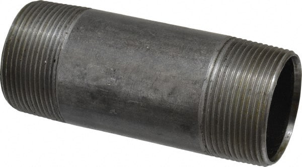 B&K Mueller - Schedule 40, 1-1/2" Diam x 4-1/2" Long Steel Black Pipe Nipple - Threaded - Exact Tooling