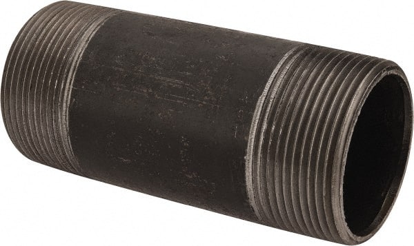 B&K Mueller - Schedule 40, 2-1/2" Diam x 6" Long Steel Black Pipe Nipple - Threaded - Exact Tooling