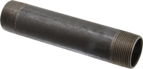 B&K Mueller - Schedule 40, 1-1/4" Diam x 7" Long Steel Black Pipe Nipple - Threaded - Exact Tooling