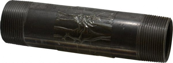 B&K Mueller - Schedule 40, 1-1/2" Diam x 7" Long Steel Black Pipe Nipple - Threaded - Exact Tooling