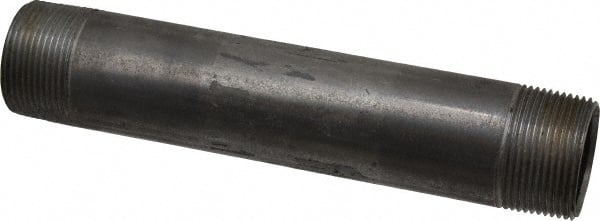 B&K Mueller - Schedule 40, 1-1/4" Diam x 8" Long Steel Black Pipe Nipple - Threaded - Exact Tooling