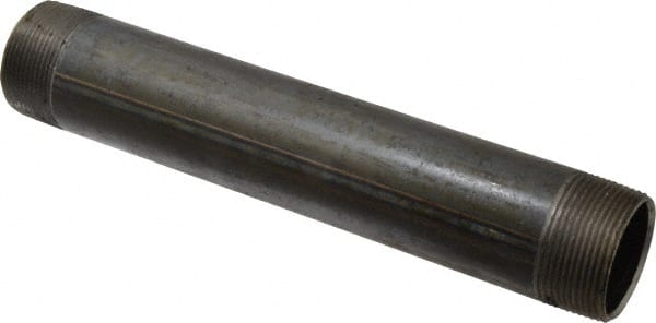 B&K Mueller - Schedule 40, 1-1/2" Diam x 10" Long Steel Black Pipe Nipple - Threaded - Exact Tooling