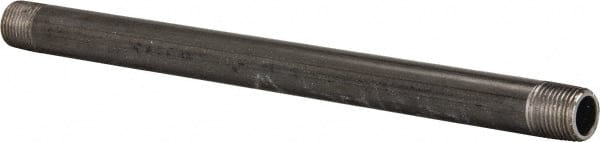 B&K Mueller - Schedule 40, 1/2" Diam x 11" Long Steel Black Pipe Nipple - Threaded - Exact Tooling
