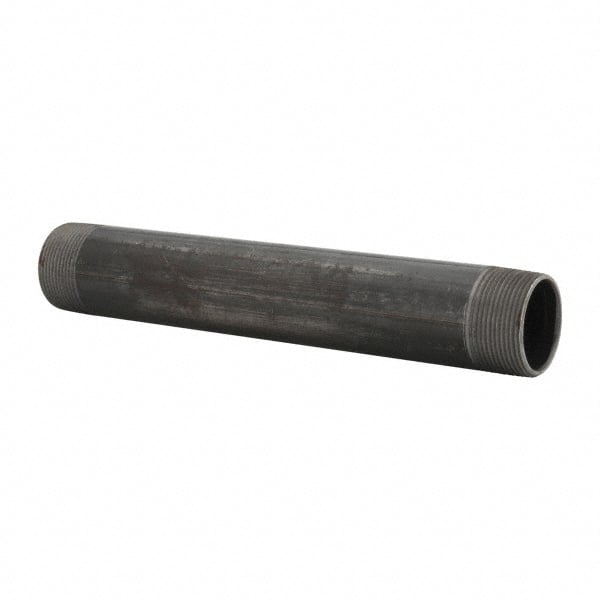 B&K Mueller - Schedule 40, 1-1/2" Diam x 11" Long Steel Black Pipe Nipple - Threaded - Exact Tooling