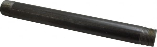 B&K Mueller - Schedule 40, 1" Diam x 12" Long Steel Black Pipe Nipple - Threaded - Exact Tooling