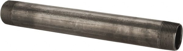 B&K Mueller - Schedule 40, 1-1/4" Diam x 12" Long Steel Black Pipe Nipple - Threaded - Exact Tooling