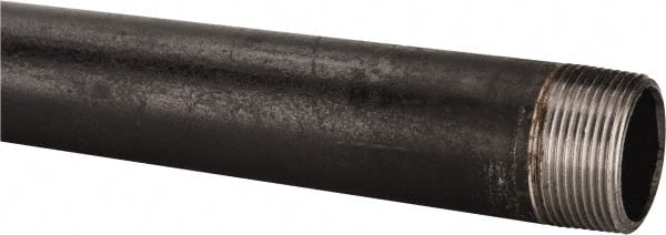 B&K Mueller - Schedule 40, 1-1/4" Diam x 18" Long Steel Black Pipe Nipple - Threaded - Exact Tooling