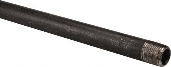 B&K Mueller - Schedule 40, 1/2" Diam x 30" Long Steel Black Pipe Nipple - Threaded - Exact Tooling