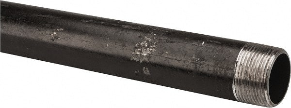 B&K Mueller - Schedule 40, 1-1/4" Diam x 30" Long Steel Black Pipe Nipple - Threaded - Exact Tooling
