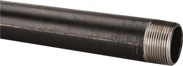 B&K Mueller - Schedule 40, 1-1/4" Diam x 36" Long Steel Black Pipe Nipple - Threaded - Exact Tooling