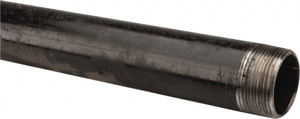 B&K Mueller - Schedule 40, 1-1/2" Diam x 48" Long Steel Black Pipe Nipple - Threaded - Exact Tooling