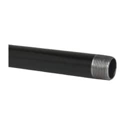 B&K Mueller - Schedule 40, 1" Diam x 60" Long Steel Black Pipe Nipple - Threaded - Exact Tooling