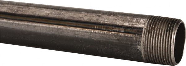 B&K Mueller - Schedule 40, 1-1/4" Diam x 60" Long Steel Black Pipe Nipple - Threaded - Exact Tooling