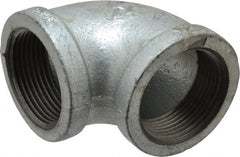 B&K Mueller - Class 150, 1-1/4" Galvanized Pipe 90° Elbow - Threaded, Malleable Iron - Exact Tooling