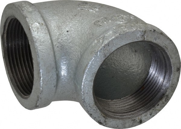 Value Collection - Class 150, 1-1/2" Galvanized Pipe 90° Elbow - Threaded, Malleable Iron - Exact Tooling