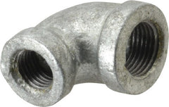 B&K Mueller - Class 150, 3/8 x 1/4" Galvanized Pipe 90° Reducing Elbow - Threaded, Malleable Iron - Exact Tooling