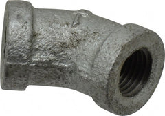 B&K Mueller - Class 150, 1/4" Galvanized Pipe 45° Elbow - Threaded, Malleable Iron - Exact Tooling