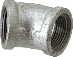 B&K Mueller - Class 150, 1" Galvanized Pipe 45° Elbow - Threaded, Malleable Iron - Exact Tooling