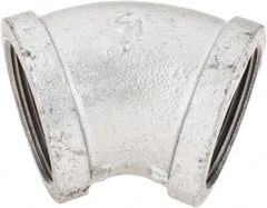 B&K Mueller - Class 150, 1-1/2" Galvanized Pipe 45° Elbow - Threaded, Malleable Iron - Exact Tooling