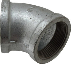 B&K Mueller - Class 150, 2" Galvanized Pipe 45° Elbow - Threaded, Malleable Iron - Exact Tooling
