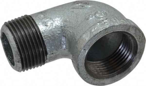 B&K Mueller - Class 150, 1" Galvanized Pipe 90° Street Elbow - Threaded, Malleable Iron - Exact Tooling