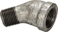 B&K Mueller - Class 150, 3/8" Galvanized Pipe 45° Street Elbow - Threaded, Malleable Iron - Exact Tooling