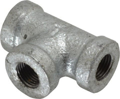 B&K Mueller - Class 150, 1/8" Galvanized Pipe Tee - Threaded, Malleable Iron - Exact Tooling