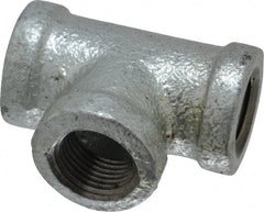 B&K Mueller - Class 150, 3/8" Galvanized Pipe Tee - Threaded, Malleable Iron - Exact Tooling