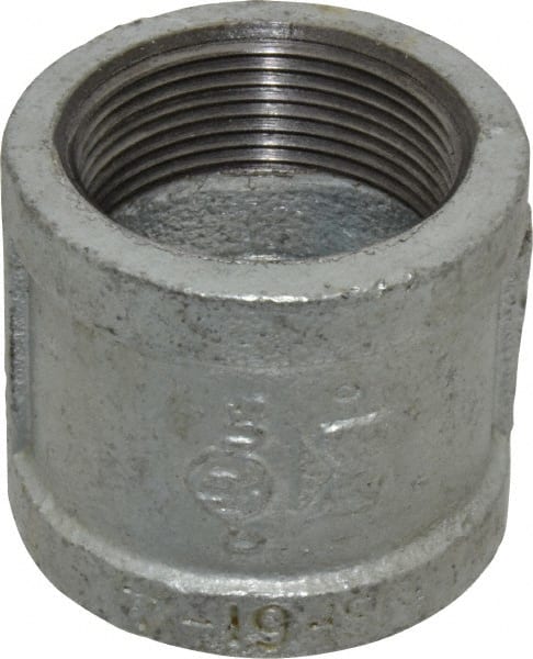B&K Mueller - Class 150, 1-1/2" Galvanized Pipe Coupling (Right Hand) - Threaded, Malleable Iron - Exact Tooling