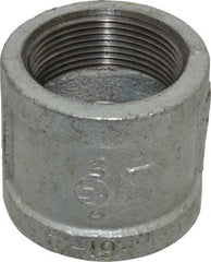 B&K Mueller - Class 150, 1-1/2" Galvanized Pipe Coupling (Right Hand) - Threaded, Malleable Iron - Exact Tooling