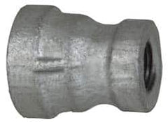 B&K Mueller - Class 150, 1/4 x 1/8" Galvanized Pipe Reducing Coupling - Threaded, Malleable Iron - Exact Tooling