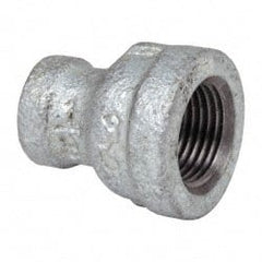 B&K Mueller - Class 150, 3/8 x 1/8" Galvanized Pipe Reducing Coupling - Threaded, Malleable Iron - Exact Tooling
