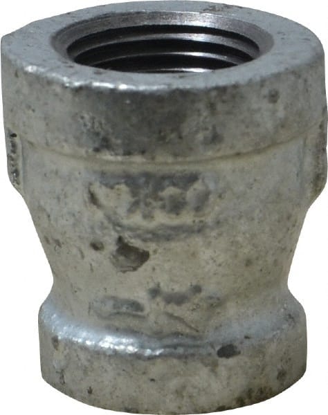 B&K Mueller - Class 150, 3/8 x 1/4" Galvanized Pipe Reducing Coupling - Threaded, Malleable Iron - Exact Tooling