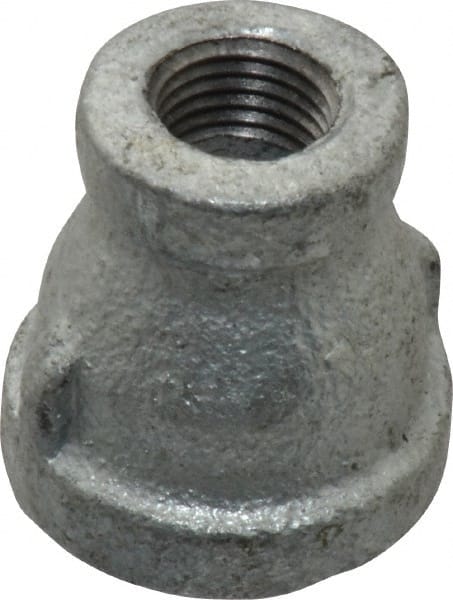 B&K Mueller - Class 150, 1/2 x 1/4" Galvanized Pipe Reducing Coupling - Threaded, Malleable Iron - Exact Tooling
