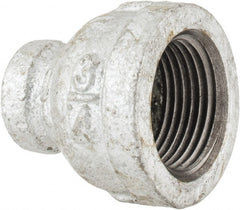 B&K Mueller - Class 150, 3/4 x 1/4" Galvanized Pipe Reducing Coupling - Threaded, Malleable Iron - Exact Tooling